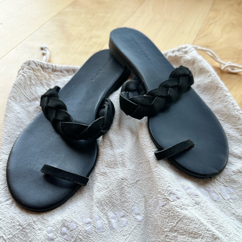 Jenni Kayne Black Braided Sandals